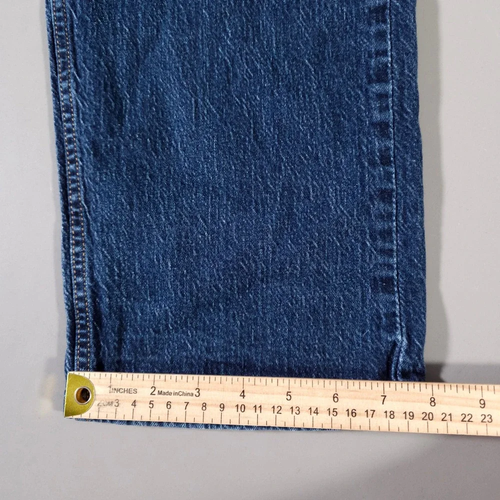 Levi's 505 Regular Fit Jeans Mens 42x32 Blue Dark Wash‎ Straight Leg Denim